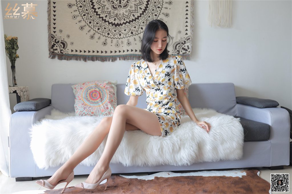 图片[2]-丝慕写真 SM275 天天一元 茗茗《碎花大长腿》-集美图