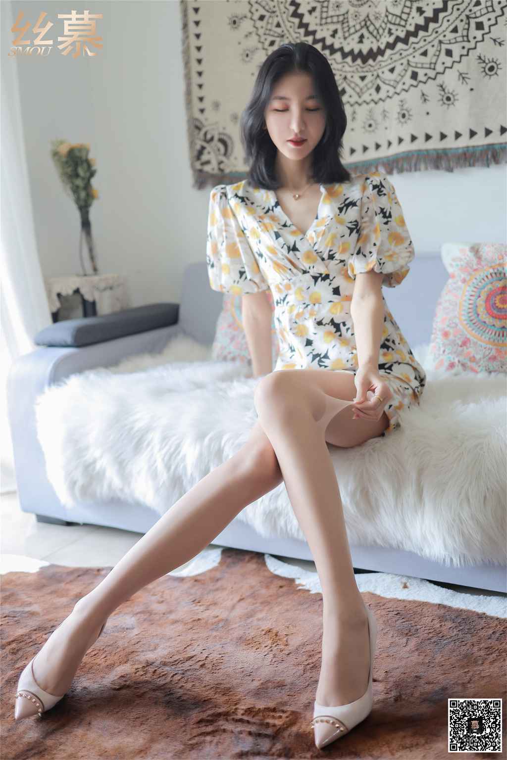 图片[5]-丝慕写真 SM275 天天一元 茗茗《碎花大长腿》-集美图