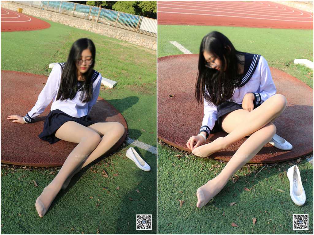 妖精视觉 NO.076 甜甜 运动场 足尖加固肉丝袜-集美图