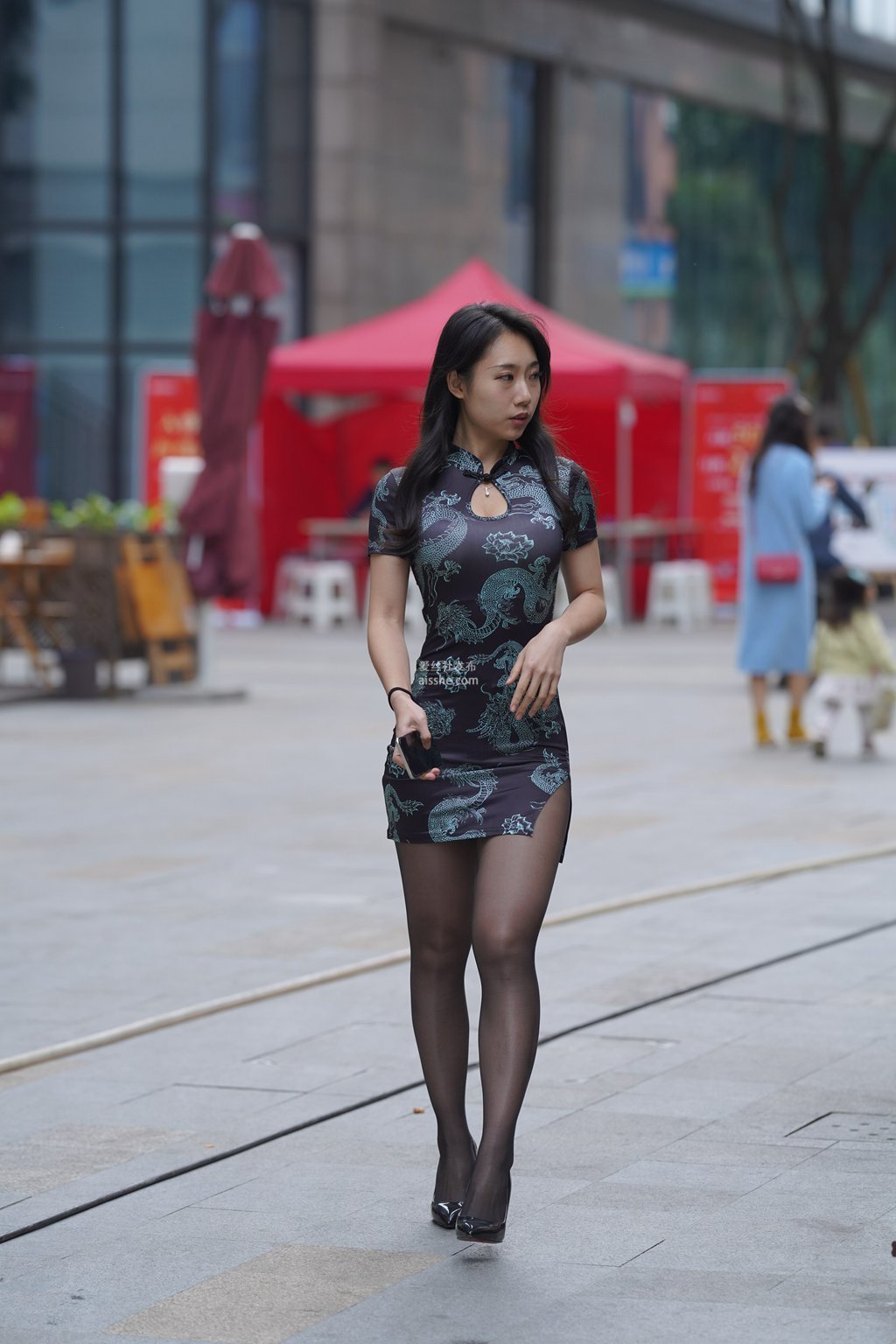 图片[17]-魔镜街拍 NO.106 姓感的嘿丝改良旗袍少父-集美图