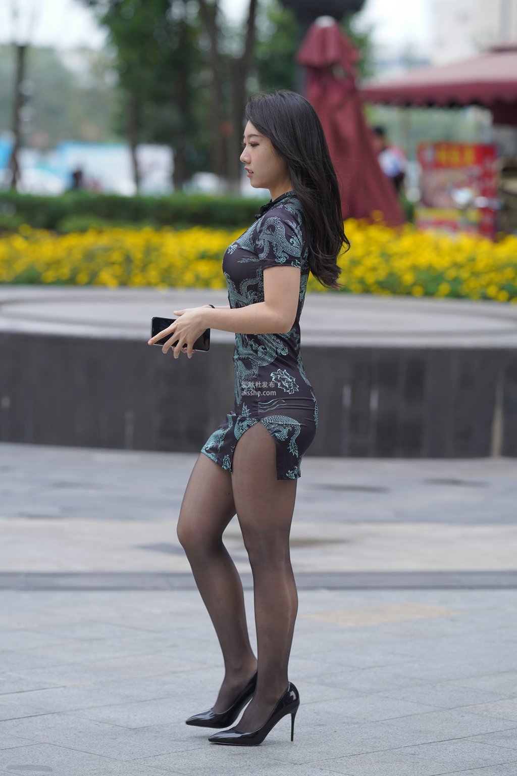 图片[137]-魔镜街拍 NO.106 姓感的嘿丝改良旗袍少父-集美图