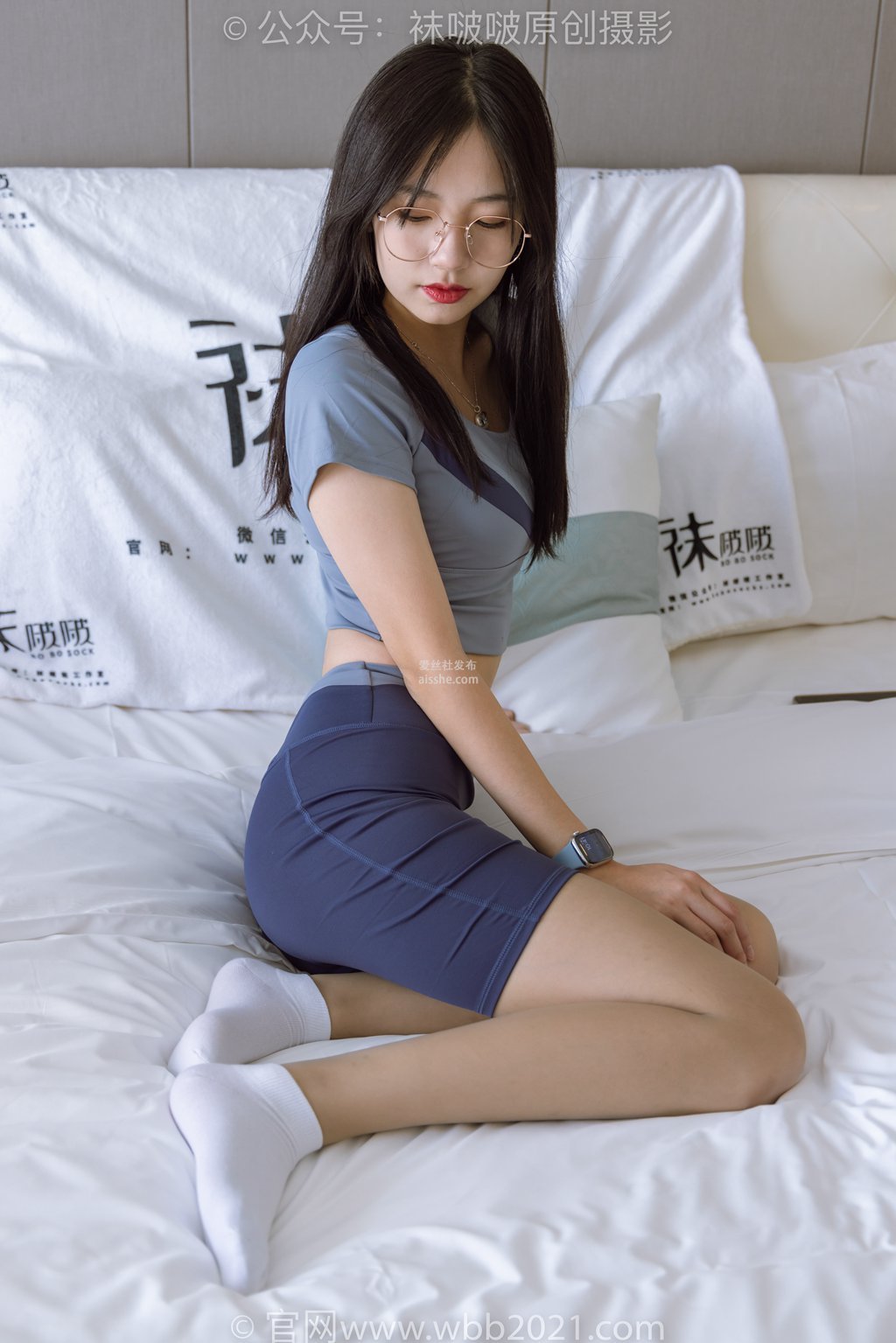 [BoBoSocks袜啵啵] NO.269 小甜豆-运动鞋 白棉袜 灰丝 瑜伽裤裤里丝-集美图