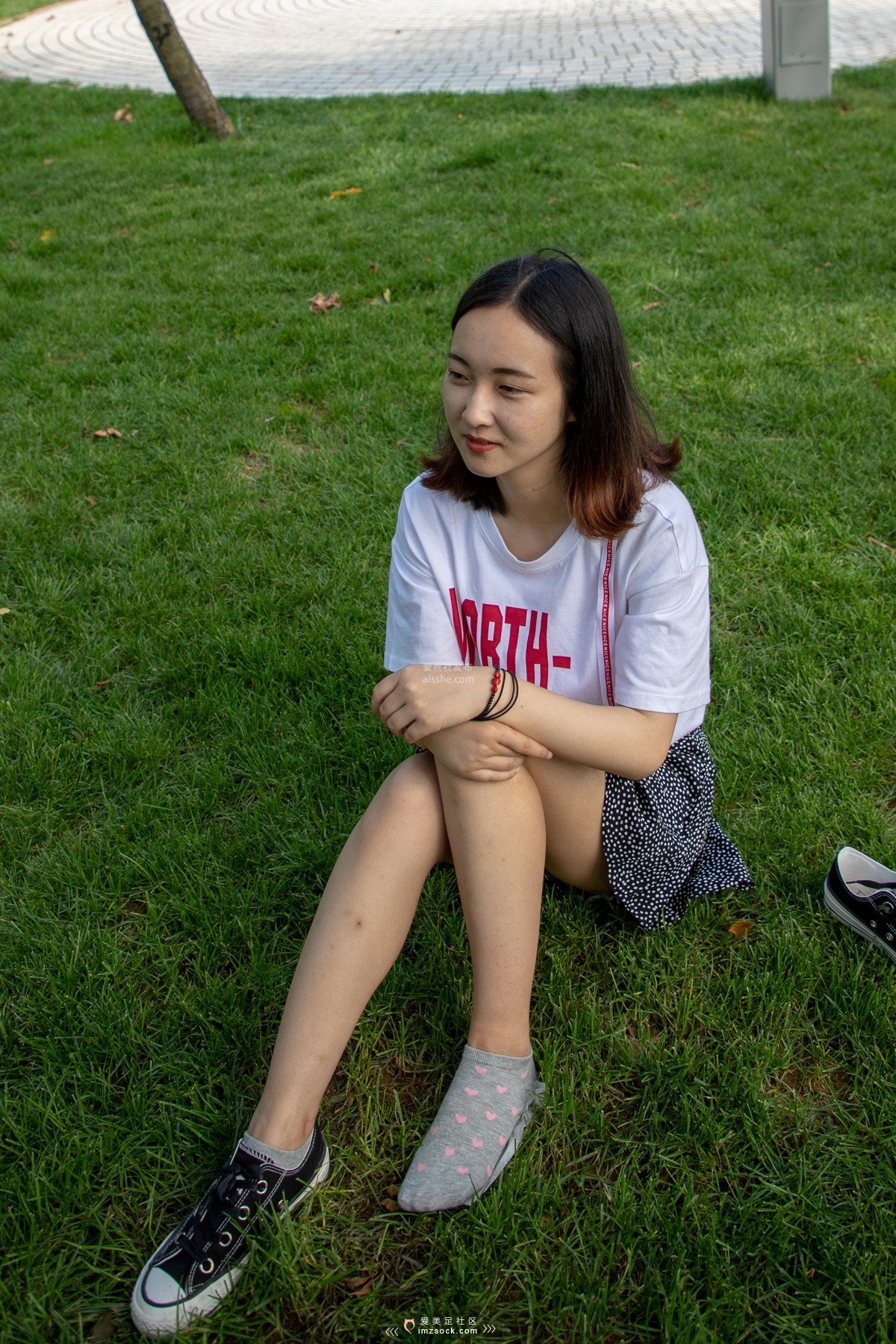 MZSOCK NO.218-2018年-莹莹 帆布鞋棉袜裸足-集美图