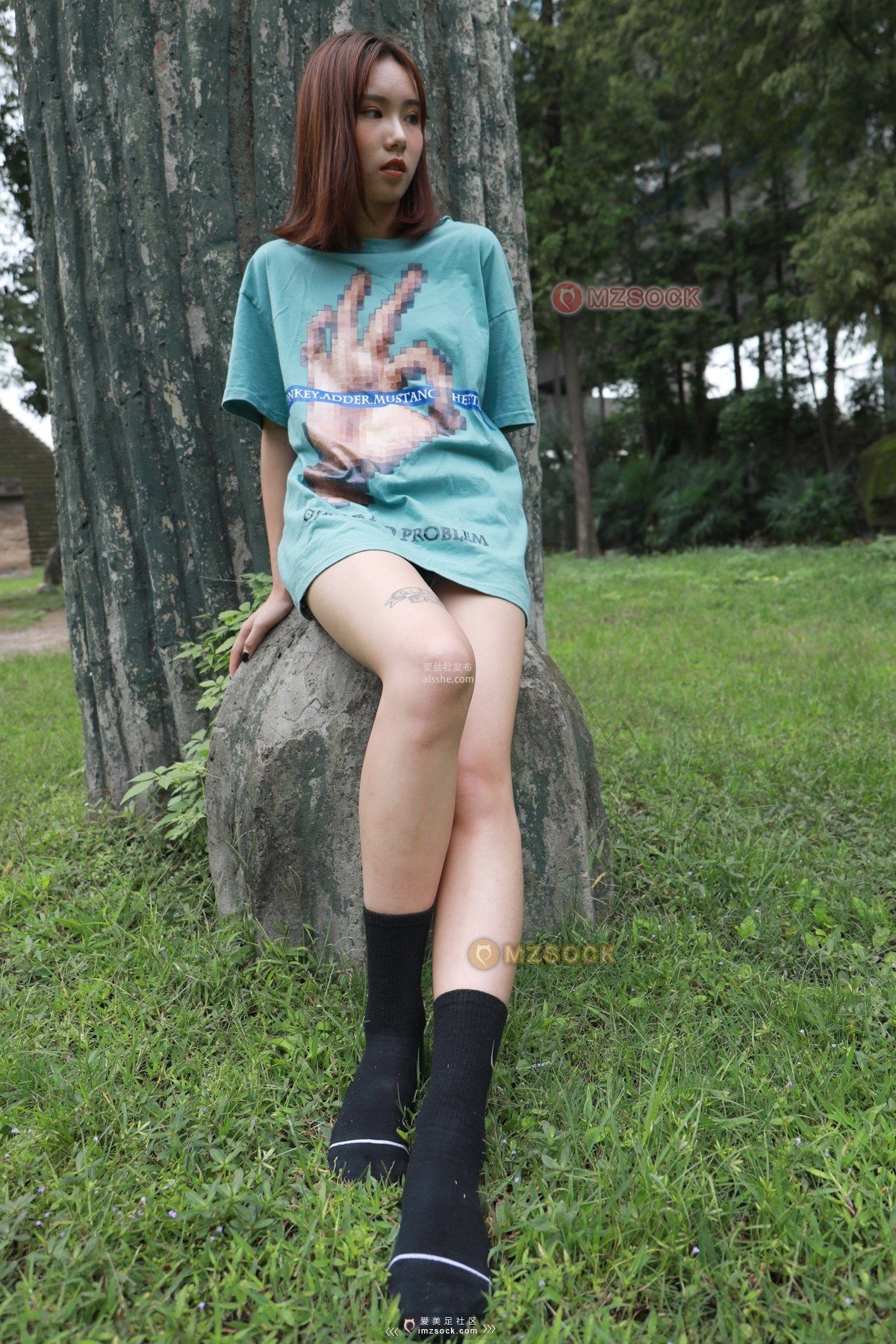 图片[2]-MZSOCK NO.280-2018年-爱每足原创曼妮 黑色筒袜裸足-集美图
