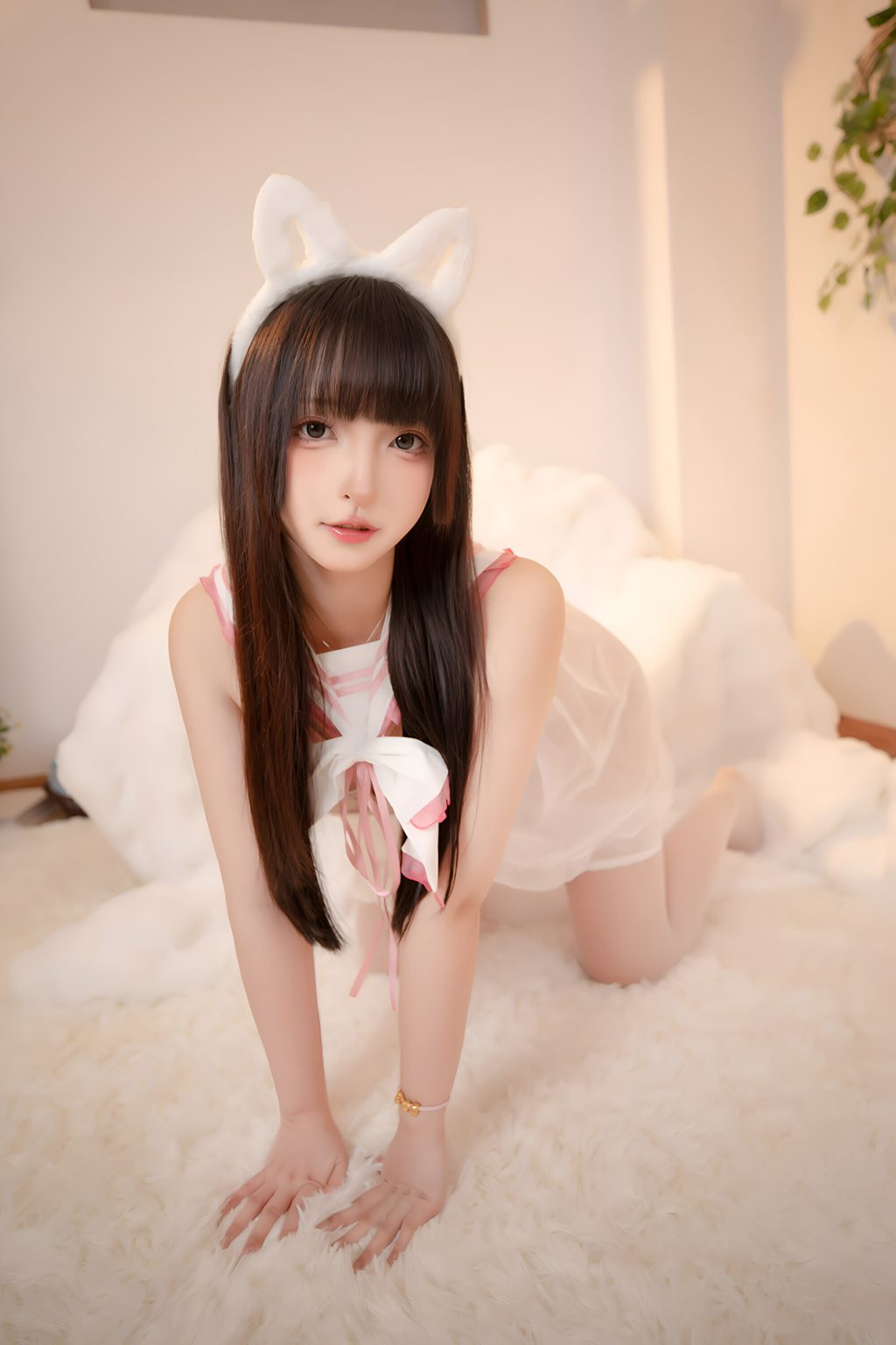 人气Coser@神楽坂真冬写真《白猫公主》